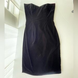 Vintage 90s Strapless Velvet Dress Sweatheart Neckline 8